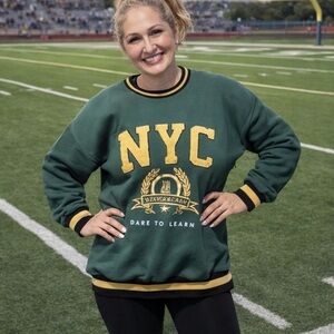 Rue21 Green and Yellow Graphic Sweatshirt